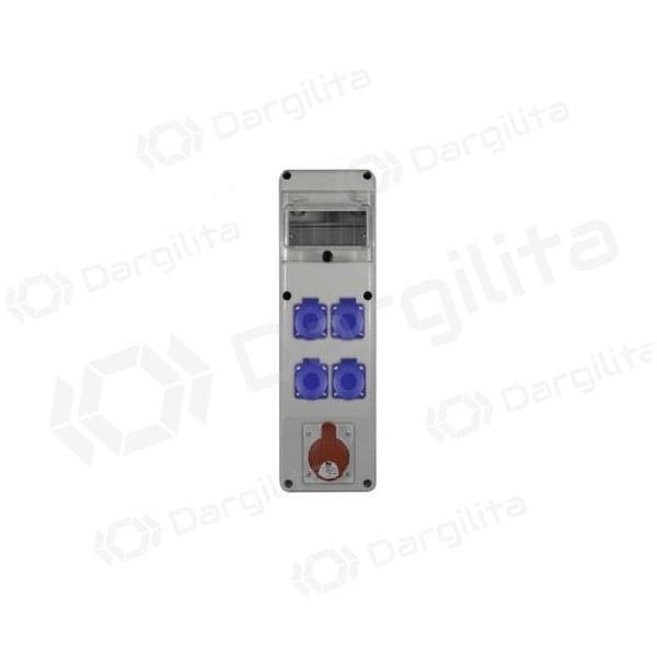 PawBol R-BOX B.SLIM-6S-28-S plastikinis skydelis su lizdais (4x16A/230V, 1x5P16A)