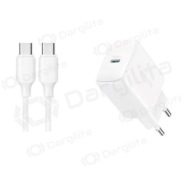 Telefono įkroviklis Joyroom JR-TCF20 20 W USB-C su USB-C į USB-C laidu 1 m baltas