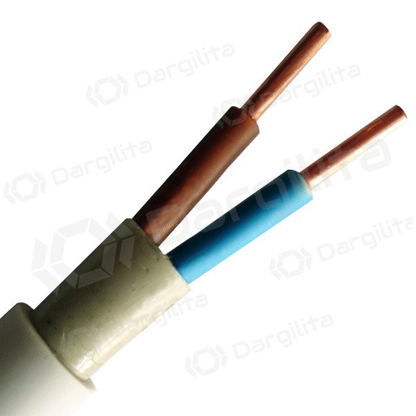 Jėgos kabelis Prysmian Group XYM-J NYM 2x1.5 mm² varinis XLPE CPR Eca 300/500V monolitas 100 m ritė