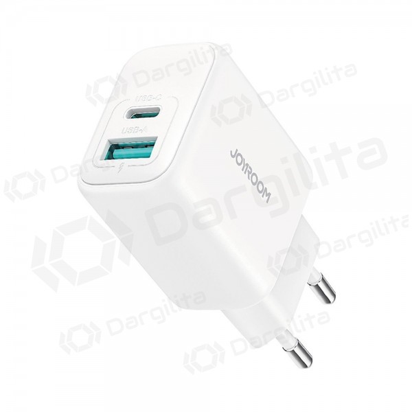 Telefono įkroviklis Joyroom JR-TCF21 20 W USB-C + USB-A PD QC baltas
