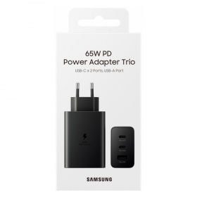 Tinklo įkroviklis Samsung EP-T6530NBEGEU 65 W 2x USB-C + USB-A juodas