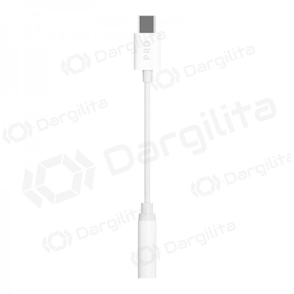 Audio adapteris Dudao L16CPro USB-C į 3.5 mm baltas