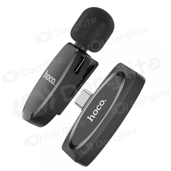 Mikrofonas telefonui Hoco L15 USB-C juodas