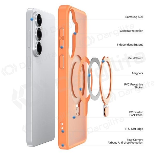 Samsung Galaxy S26 dėklas "Dux Ducis Yind MagSafe" (oranžinis)