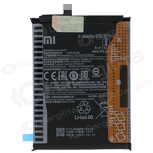Xiaomi Poco X3, Poco X3 Pro baterija, akumuliatorius (BN57) (originalus)