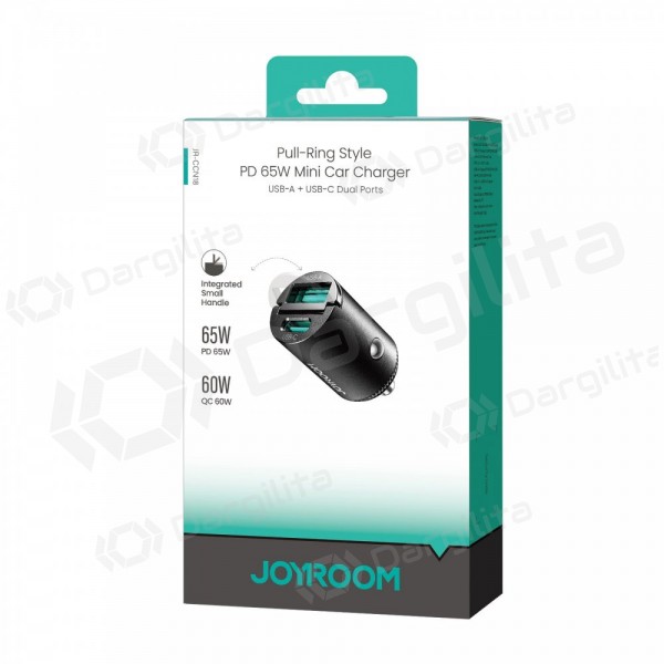 Automobilinis telefono įkroviklis Joyroom JR-CCN18 65 W USB-C + USB-A juodas