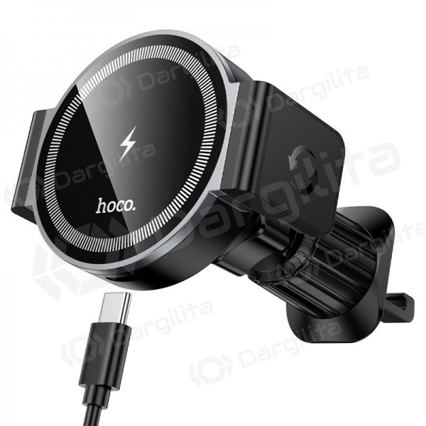 Automobilinis telefono laikiklis su belaidžiu įkrovimu Hoco HW35 MagSafe 15 W į ventiliacijos groteles