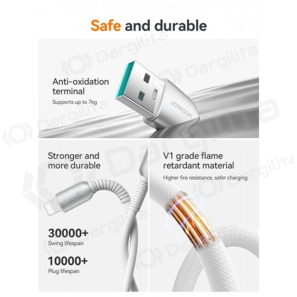 Lightning laidas Joyroom S-A51 USB-A į Lightning 1.2 m 3A pilkas
