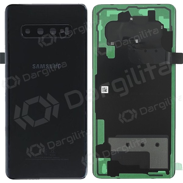 Samsung G975 Galaxy S10 Plus galinis baterijos dangtelis juodas (Ceramic Black) (naudotas grade B, originalus)