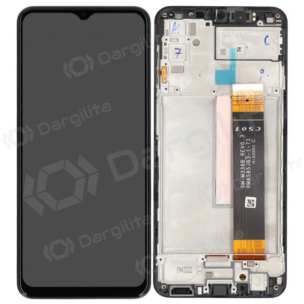 Samsung Galaxy M23 ekranas (juodas) (su rėmeliu) (originalus)