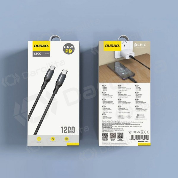 Lightning laidas Dudao L3CL USB-C į Lightning 1.2 m 30 W juodas