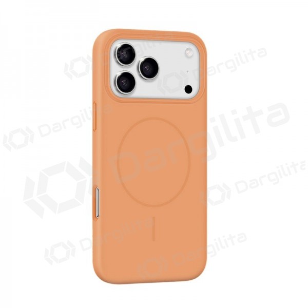 Apple iPhone 17 Pro, 18 Pro dėklas "X-Level Fluid Skin MagSafe" (oranžinis)