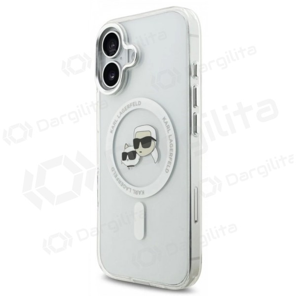 Apple iPhone 17 dėklas "Karl Lagerfeld IML K&CH Heads Metal Frame MagSafe" (skaidrus)