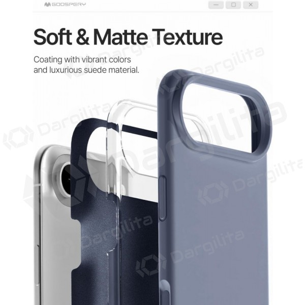 Apple iPhone Air dėklas Mercury "Pure Magsafe Silicon Case" (levandos pilka)
