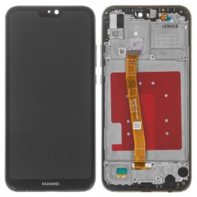 Huawei P20 Lite ekranas (juodas) (su rėmeliu)