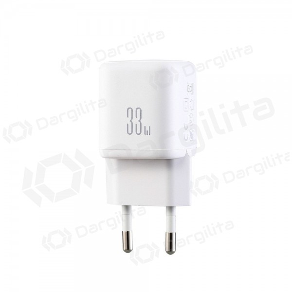 Telefono įkroviklis Joyroom JR-TG7 33 W USB-C + USB-A PD QC PPS baltas