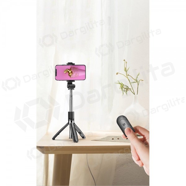 Asmenukių lazda trikojis XO SS08 telefonui Bluetooth juoda