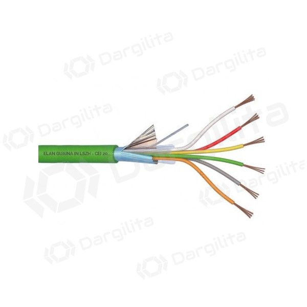 ELAN behalogenis, ekranuotas apsauginis kabelis 6x0.22 (žalias)