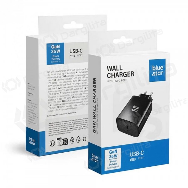 Telefono įkroviklis Blue Star 35 W USB-C juodas