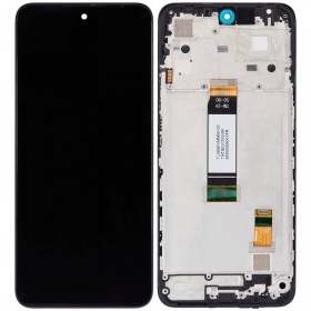 Xiaomi Redmi 12 4G / 12 5G ekranas (juodas) (su rėmeliu) (originalus)
