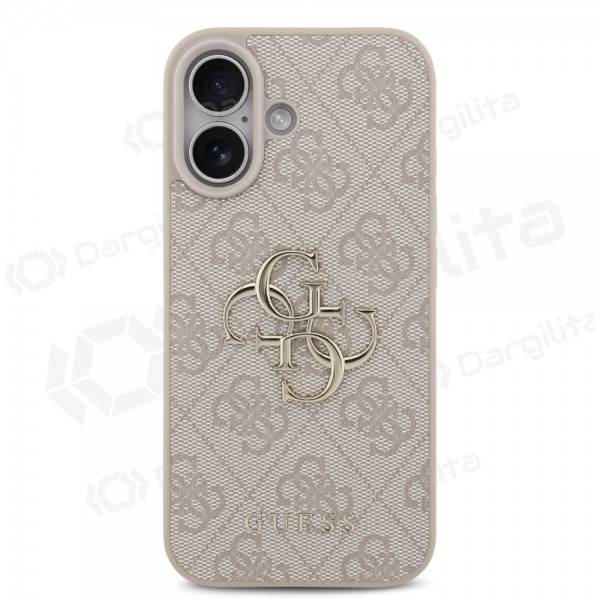 Apple iPhone 17 dėklas "Guess PU 4G Metal Logo" (rožinis)
