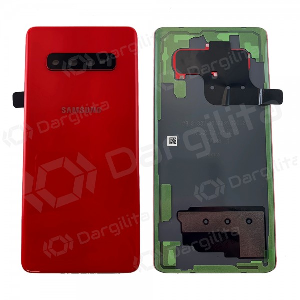 Samsung G975 Galaxy S10 Plus galinis baterijos dangtelis raudonas (Cardinal Red) (naudotas grade C, originalus)