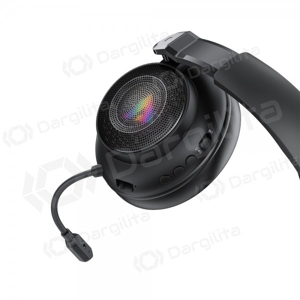 Belaidės ausinės Acefast H15 Gaming apgaubiančios su mikrofonu USB-C juodos