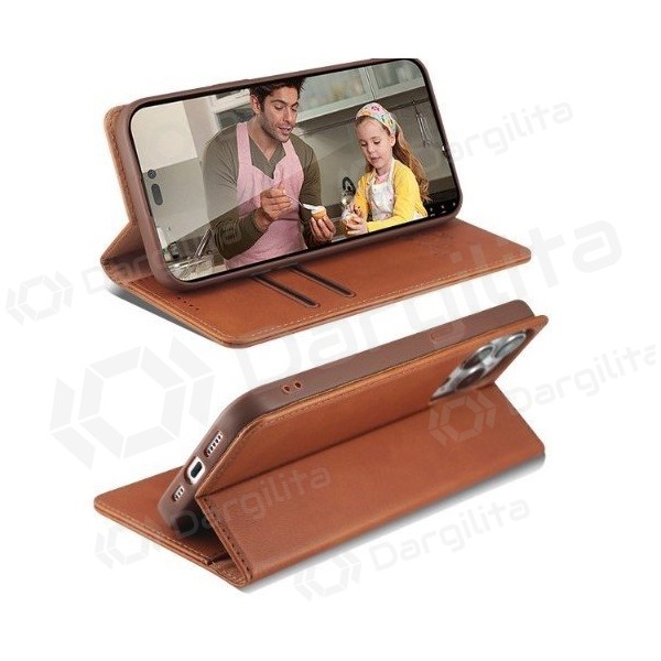 Samsung Galaxy A40 dėklas "HDD Magnetic Wallet Case" (rudas)