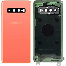 Samsung G973 Galaxy S10 galinis baterijos dangtelis rožinis (Flamingo Pink) (naudotas grade C, originalus)