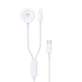 USB-C laidas Dudao A12MAX-2in1 USB-C į iWatch / Lightning 1.2 m