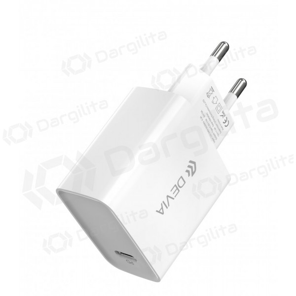 Įkroviklis Devia Smart PD Quick Charge + MFI Type-C-Lightning (baltas) Įkroviklis Devia Smart PD Quick Charge + MFI Type-C-Lightning (baltas)