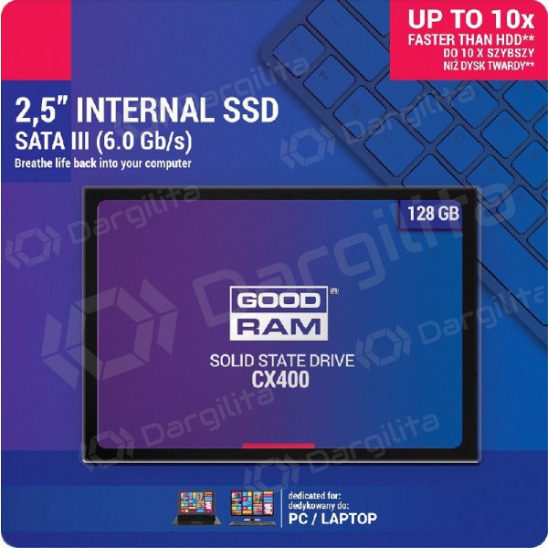 Kietasis diskas SSD GOODRAM CX400 128GB (6.0Gb / s) SATAlll 2,5