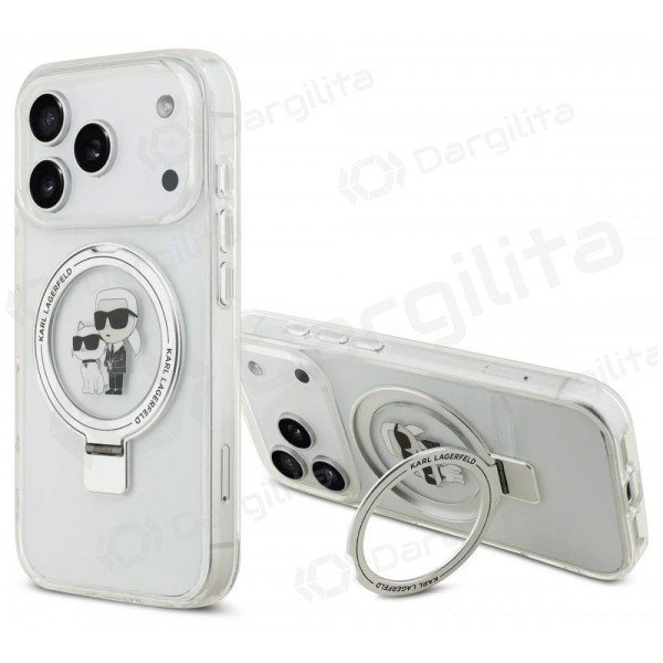 Apple iPhone 17 Pro Max dėklas "Karl Lagerfeld Ringstand Karl and Choupette MagSafe" (skaidrus)