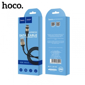 USB kabelis Hoco X26 Type-C 1.0m (juodas / auksinis)