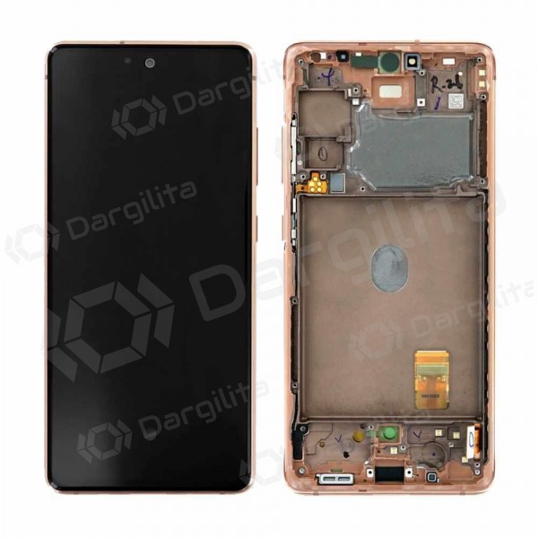 Samsung G780F Galaxy S20 FE ekranas (Cloud Orange) (su rėmeliu) (service pack) (originalus)