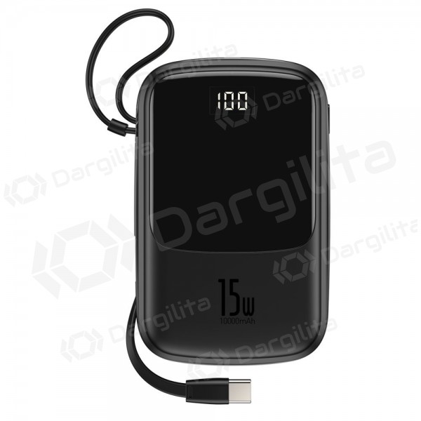 Išorinė baterija Power Bank Baseus Q Pow With Type-C Cable 10000mAh juoda PPQD-A01