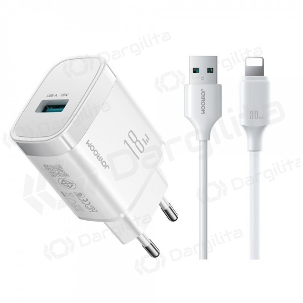 Telefono įkroviklis Joyroom JR-TF4 18 W USB-A Lightning QC PD baltas