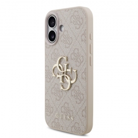 Apple iPhone 17 dėklas "Guess PU 4G Metal Logo" (pilkas)