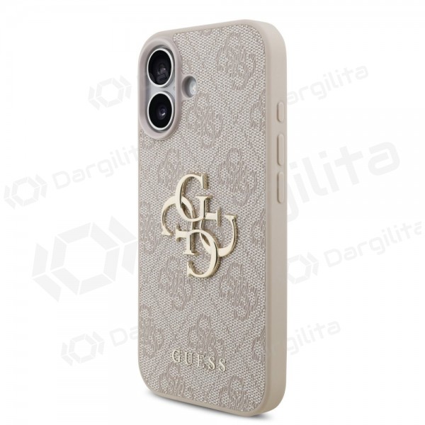 Apple iPhone 17 dėklas "Guess PU 4G Metal Logo" (rožinis)
