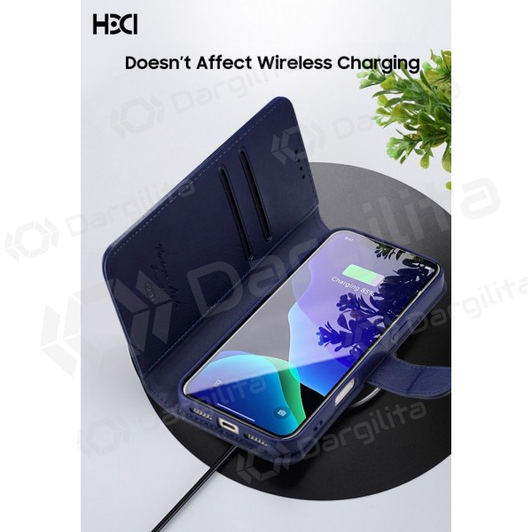 Apple iPhone 13, 14 dėklas "HDD Clasp Wallet Case" (mėlynas)