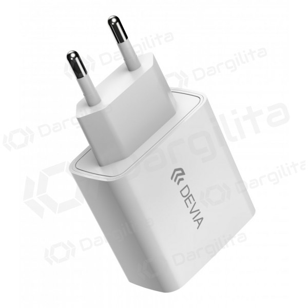 Įkroviklis Devia Smart PD Quick Charge + MFI Type-C-Lightning (baltas)