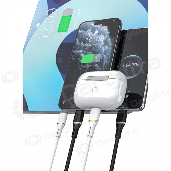 USB-C laidas Dudao L25C USB-C į USB-C 1 m 60 W juodas