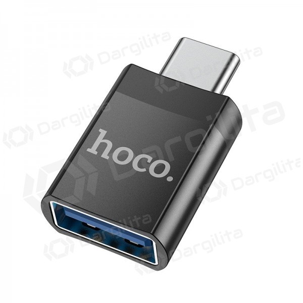 USB-C adapteris Hoco UA17 USB-C į USB-A juodas