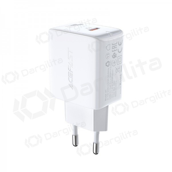 Telefono įkroviklis Acefast A1 20 W USB-C PD PPS QC4+ AFC FCP baltas