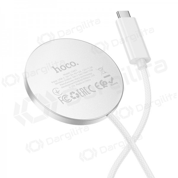 Belaidis įkroviklis Hoco CW63 15 W Qi2 baltas