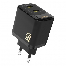 Telefono įkroviklis Dudao A28P 45 W GaN 2x USB-C juodas
