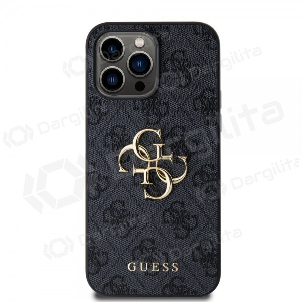 Apple iPhone 14 Pro Max dėklas "Guess PU 4G Metal Logo" (pilkas)