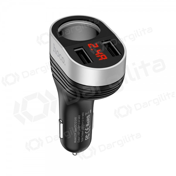 Įkroviklis automobilinis Hoco Z29 x 2 USB (3.1A) (juodas)