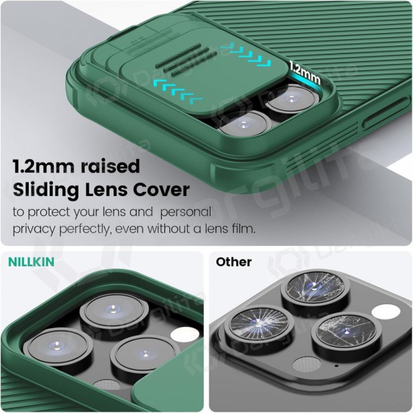 Apple iPhone 15 Plus dėklas „Nillkin CamShield Pro“ (žalias) Apple iPhone 15 Plus dėklas „Nillkin CamShield Pro“ (žalias)