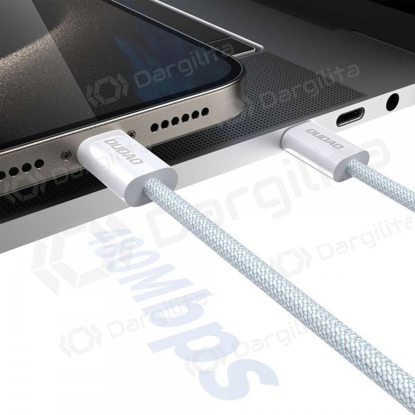 USB-C laidas Dudao L6C USB-C į USB-C 2 m 60 W baltas